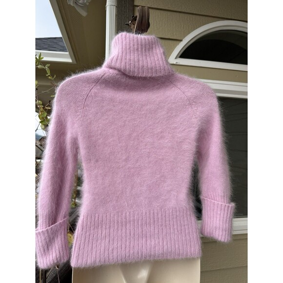 GUESS Collection VTG Fluffy Pink Angora Turtleneck Sweater Barbiecore - Picture 3 of 7